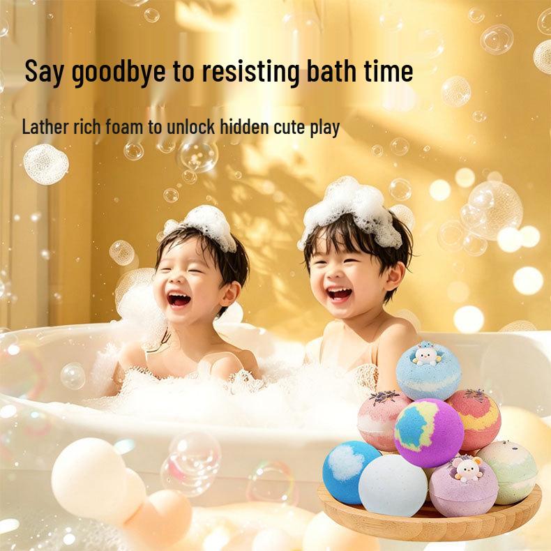 Cartoon Animal Bath Bomb Set: Fragrant Exploding Salt Balls for Kids - Bath Toy & Gift Box