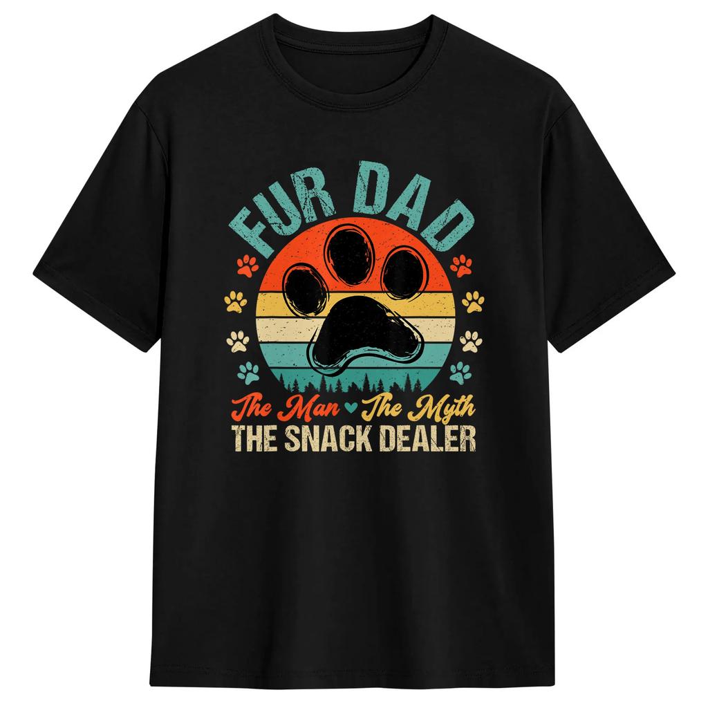 Unisexs Tshirt Retro Fur Dad The Unisex The Myth The Snack Dealer Dog Dad Tshirts Fashion Summer Tees Vintage 100 Cotton Clothes