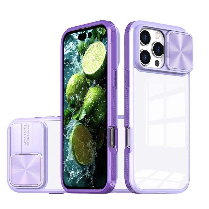 Transparente Schiebe-iPhone-Hülle für Modelle 11-17 Pro Max
