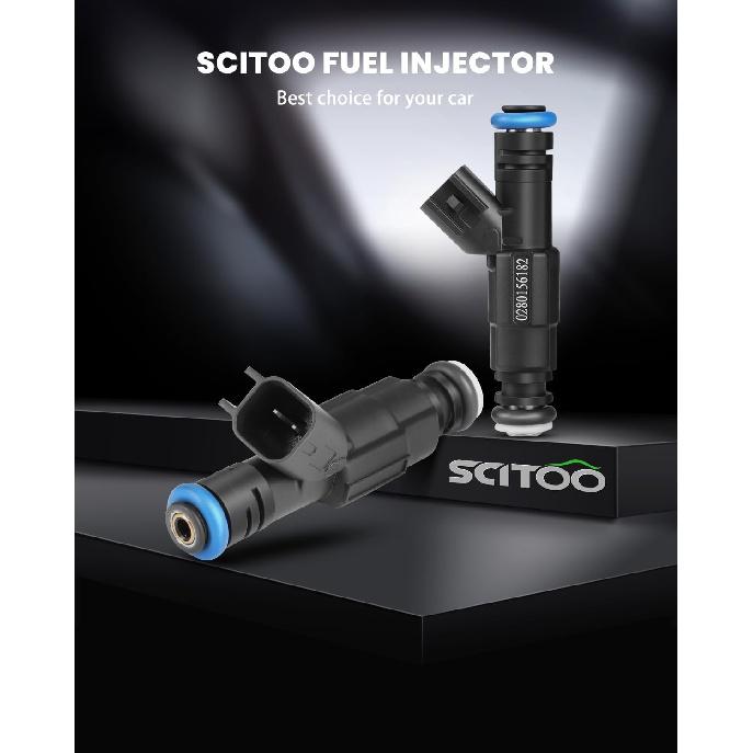 

SCITOO 6Pcs 4 Holes Fuel Injector Fit for Chevy for Equinox for 2005 2006 2007 2008 2009, for Pontiac for Torrent for 2006 2007 2008 2009, 0280156182