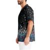 Men's Printing Short Sleeve V,neck Working Blouse Chest Pocket Carer Top