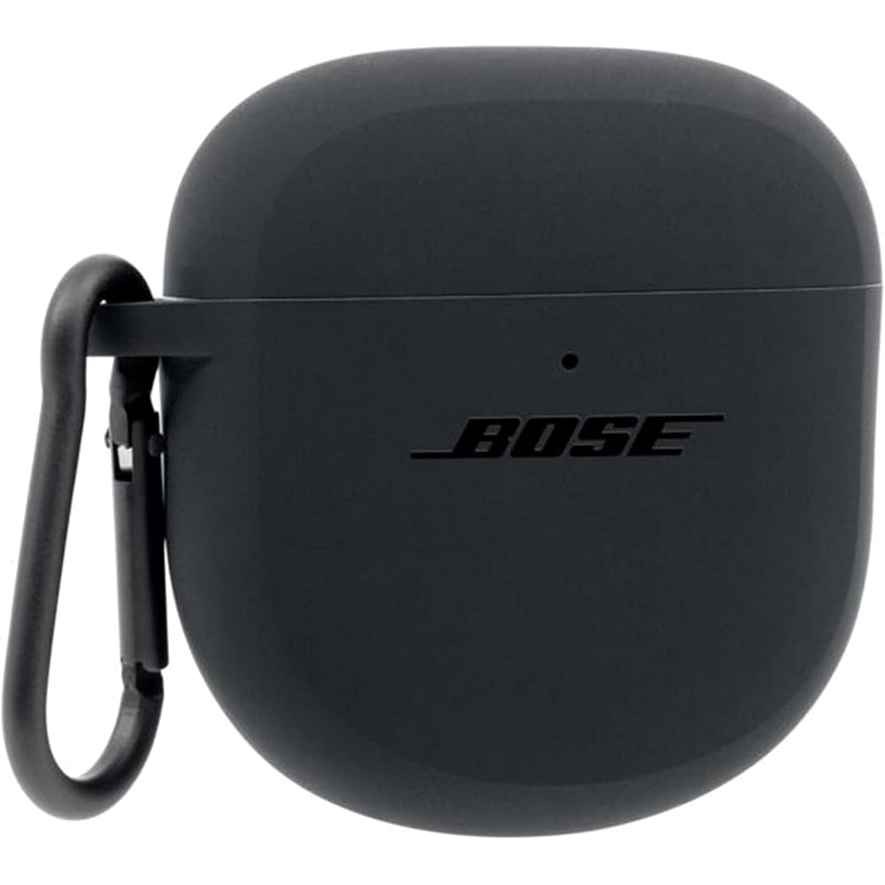 Bose QuietComfort Earbuds II Silicone Case Cover - Protects Bose QC Earbuds II with a Silicone Case Cover and Aluminum Carabiner - Triple Black