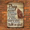 Vintage Metal Tin Sign Inspirational Quote Wall Decor Prayer Room