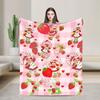 Erdbeer-Shortcake-Mädchen Rosa Decke Qualitäts-Warme Überwurfdecke Winter-Picknick Couch Sessel Schlafsofa Flauschige Tagesdecke