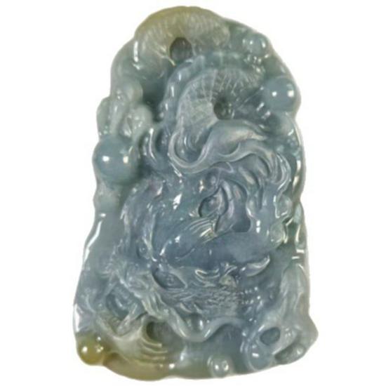 Dragon Brand Jadeite Jade Pendant Carving - Unisex, A-Grade Formal Wear