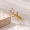 Zircon Butterfly Rings for Women Stainless Steel Adjustable Shiny Butterfly Ring 2025 Trend Wedding Couple Jewelry anillos