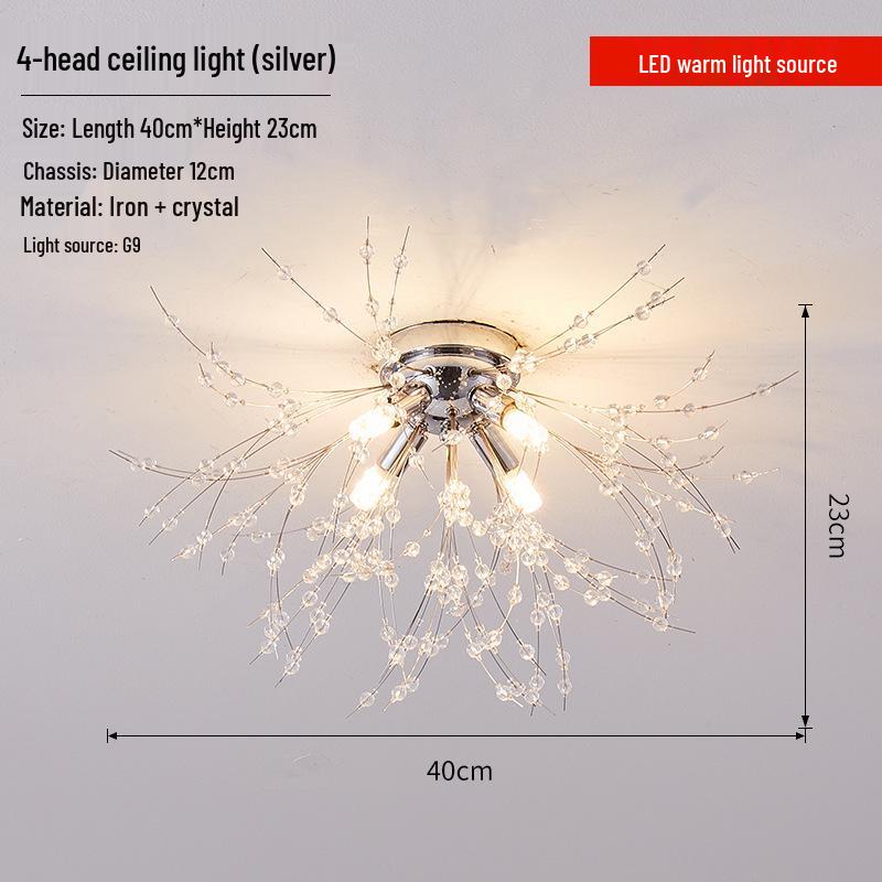 

Теплый романтичный хрустальный потолочный светильник «Одуванчик» для спальни и гостиной - Скандинавский стиль INS Without Bulb