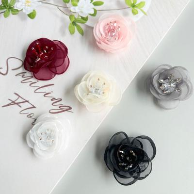 Color Organza Beads Three-Dimensional Small Flower Decorative Clothing Hair Accessories Luggage Diy Headgear Accessories Cloth Stickers Accessories