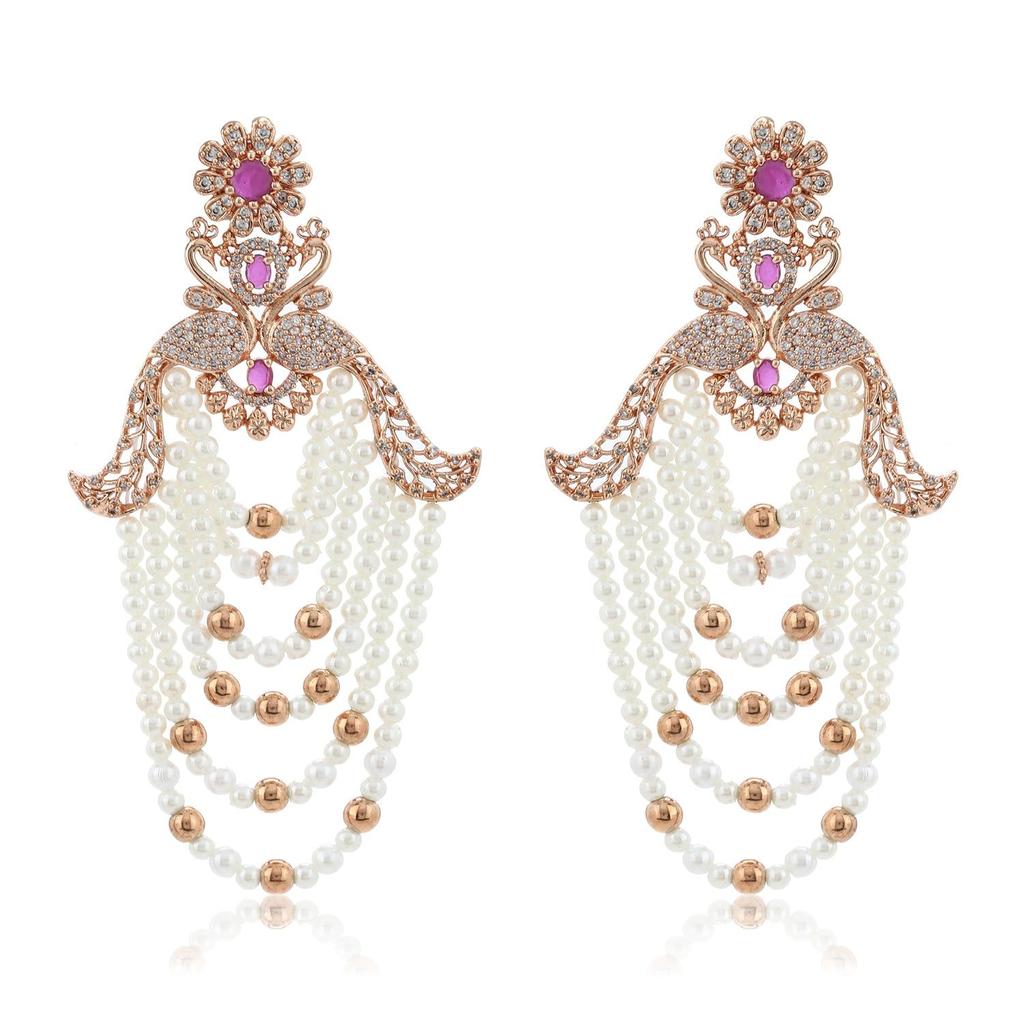 Estelle - Náušnice Begum Chand z balijského růžového zlata