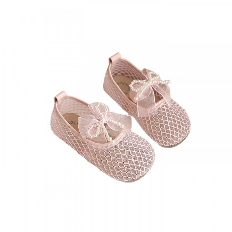 Girls Flat Breathable Lace Mesh Sandals With Bow Detail Princess Shoes Dress Outfits
