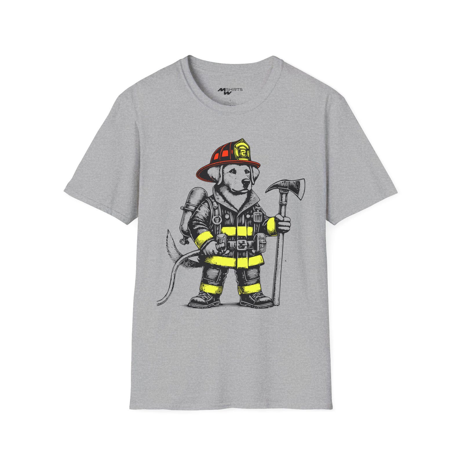 Vintage Firefighter Dog T-Shirt: Dalmatian Lover Gift 2XL
