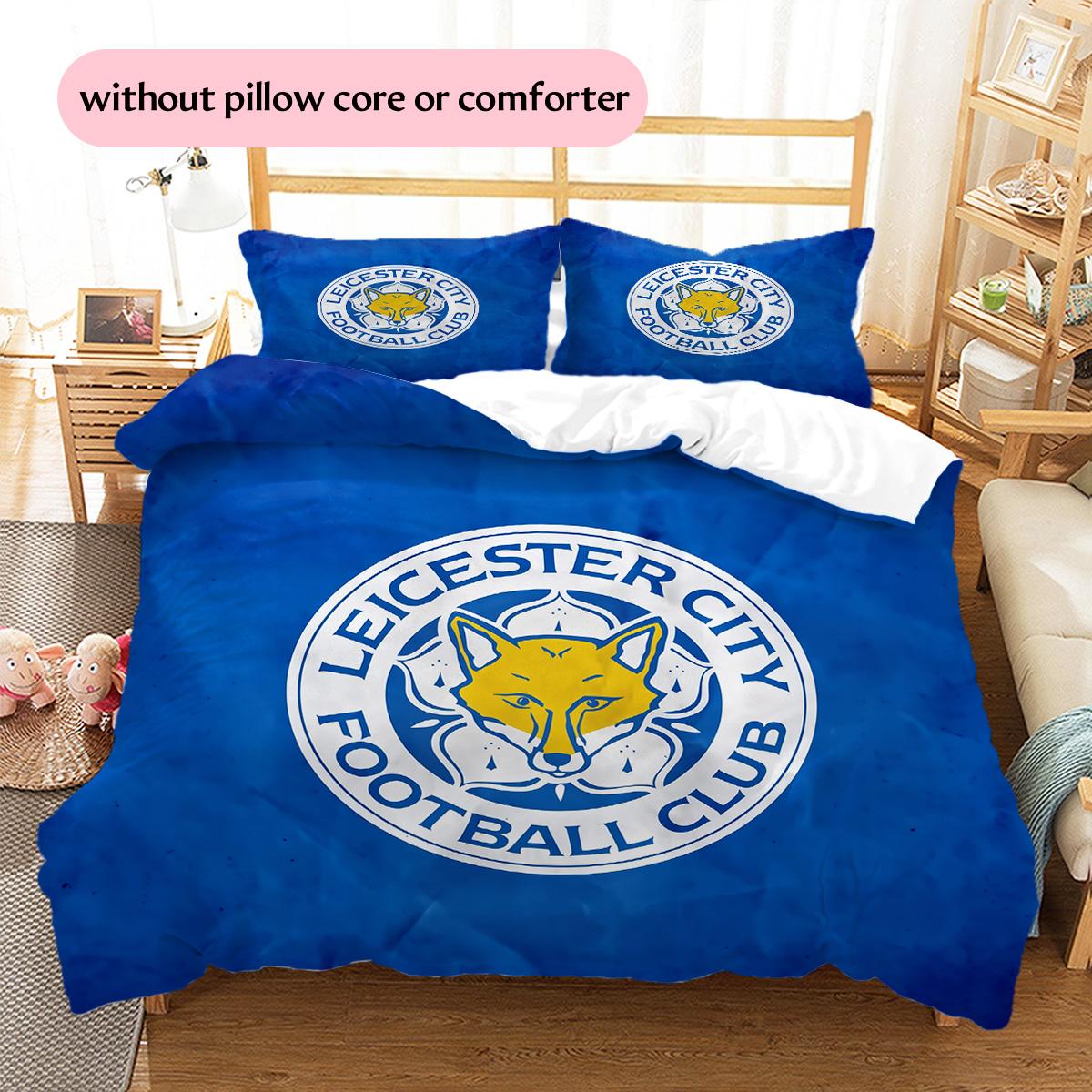 

Leicester City FC Pattern Bedding Quilt Set Home Decoration Gift (1 * duvet cover + 2 * pillowcase without core) 135x200cm