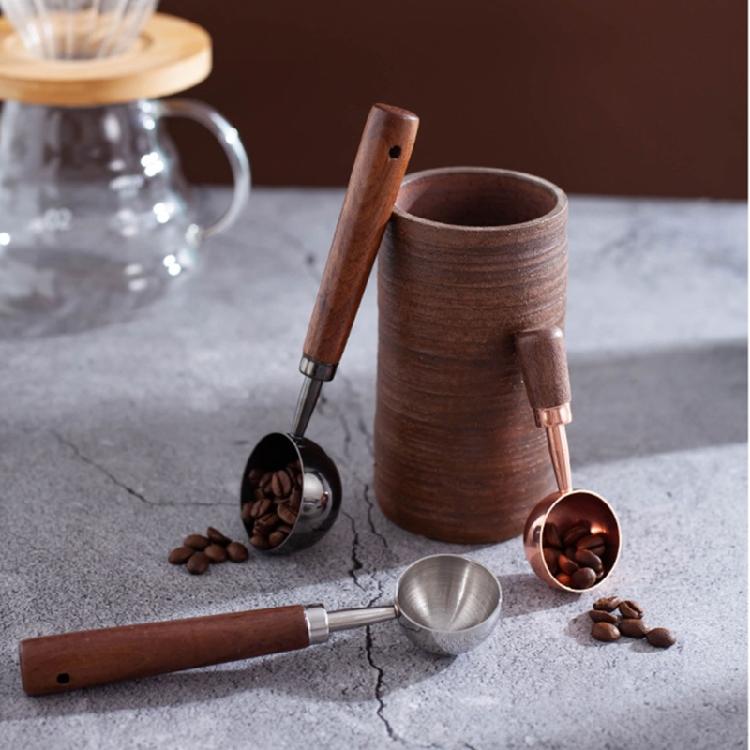 Vintage Walnut Wood Handle Spoon Tablespoon Coffee Powder Measuring Spoon