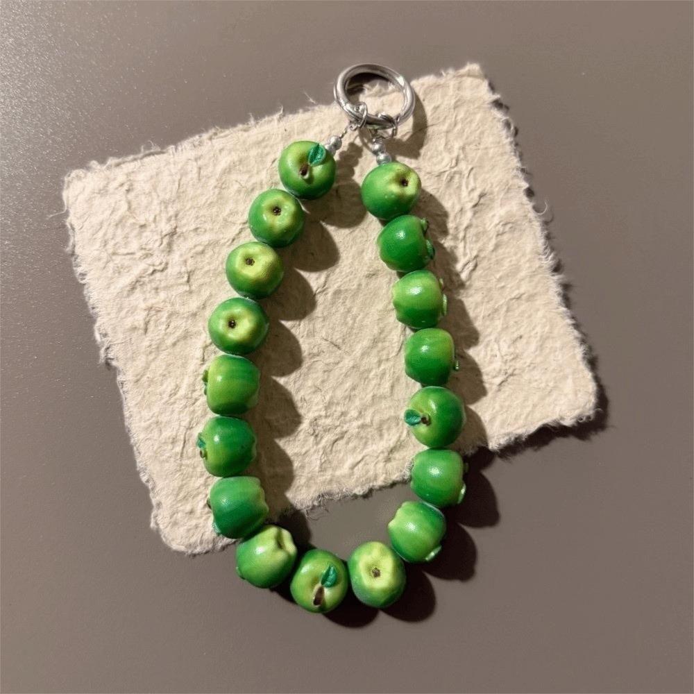 Blueberry Bag Charm Strawberry Mobile Phone Chain Fashion Fruit Beads Keychain Backpack Hanging