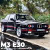 1/24 BMW M3 E30 1988 Supercar Alloy Car Model Sound and Light Pull Back Children's Toy Collectibles Birthday Gift