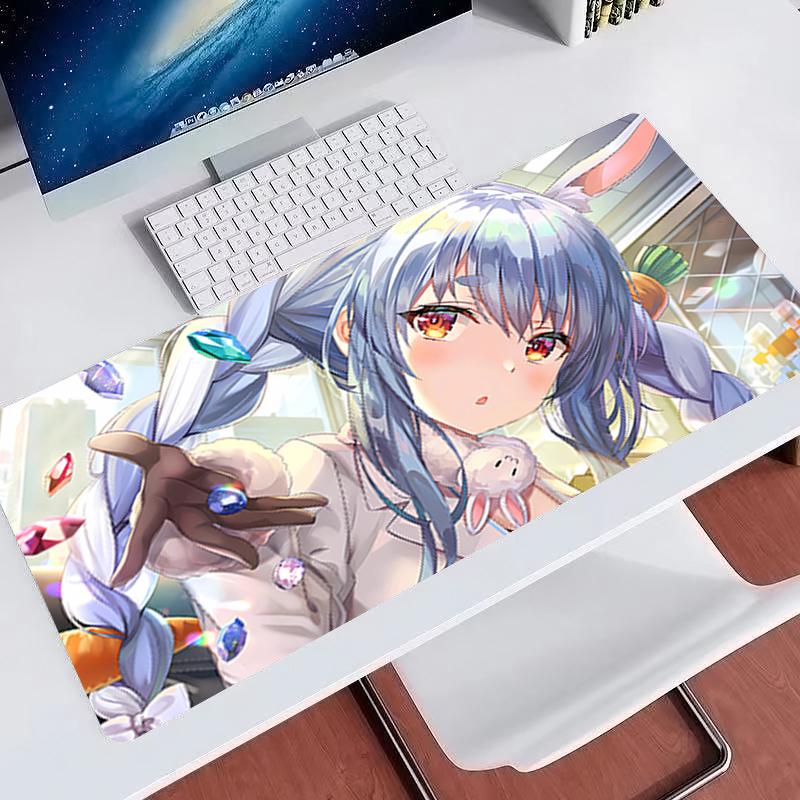 Large Gaming Mouse Pad Pc Computer Accessories Hololive Usada Pekora Kawaii Desk Mat Nonslip Anime Mousepad Gamer Keyboard Pad