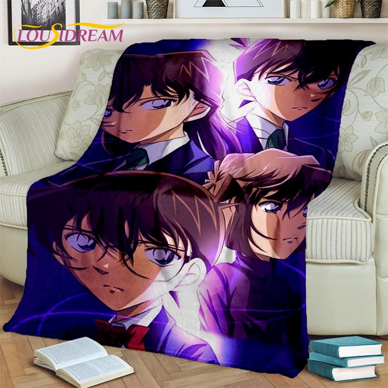 Kreskówka HD Detektyw Conan Anime Koc 3D, Miękki koc do rzucania na dom, sypialnię, łóżko, sofę, na piknik, w podróży, do biura, koc okrywowy dla dzieci