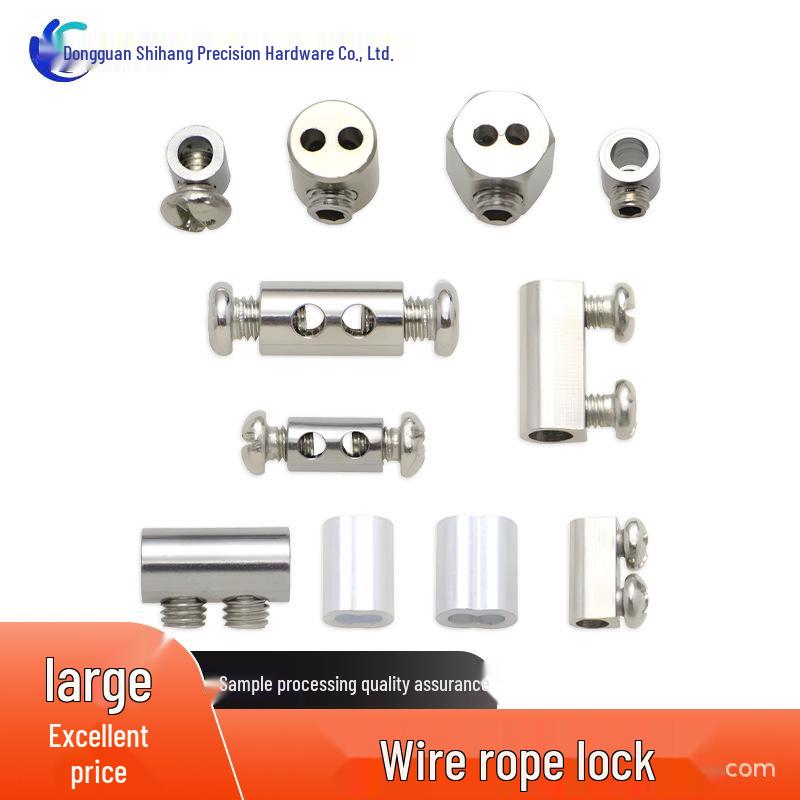 Adjustable Stainless Steel Self-Locking Double Hole Wire Rope Clasp and Fastener Device Small Single Hole Lock (Allen Screw)