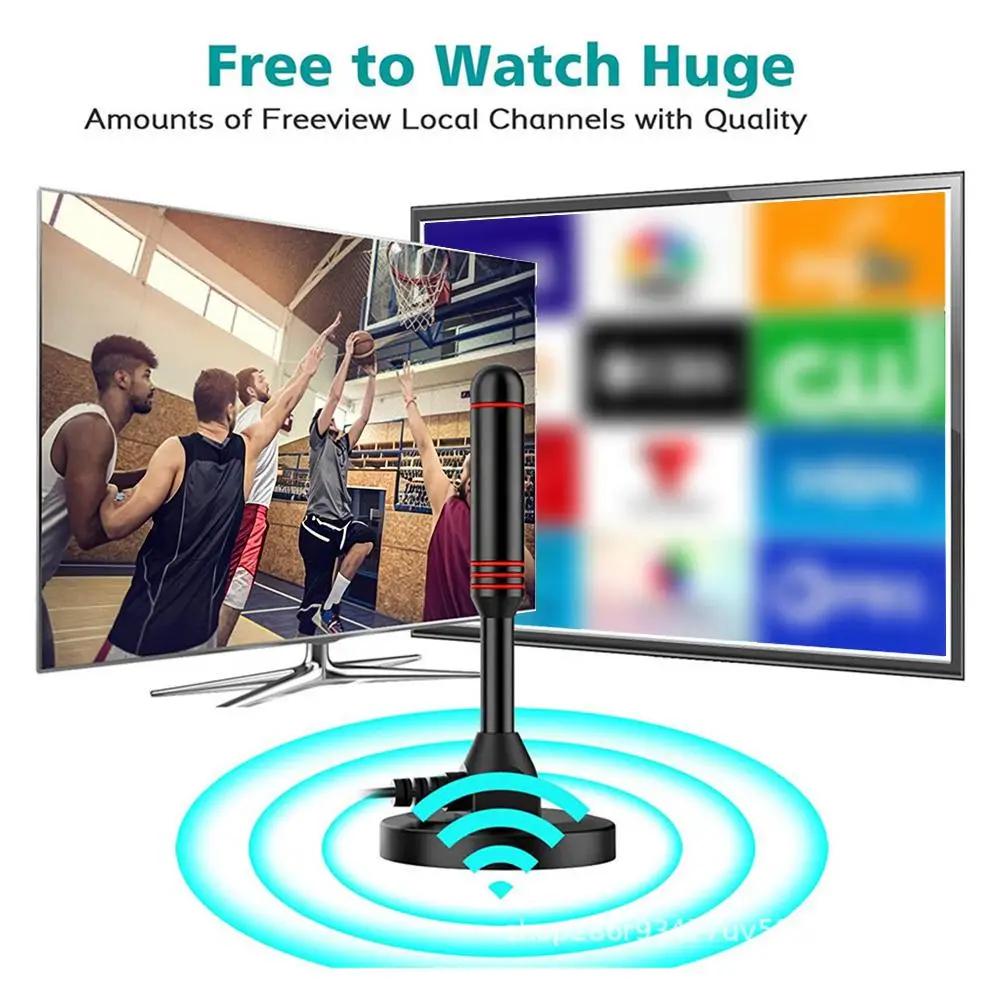 Digital TV Antenna DVB/T/T2/DAB/VHF/UHF Indoor Outdoor 300-500cm Cable Suction Cup Base HDTV Receiver Aerial For Home Car Camping