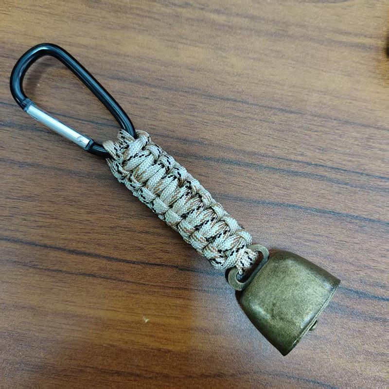 Outdoor Camping Warning Bell with Paracord Keychain Lanyard