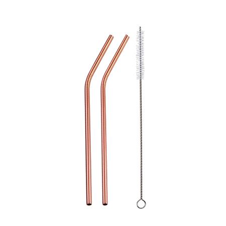 Colorful Stainless Steel Drinking Straws Straight and Bent Reusable Filter With Brush DIY Tea Coffee Tools Party Bar Accessories