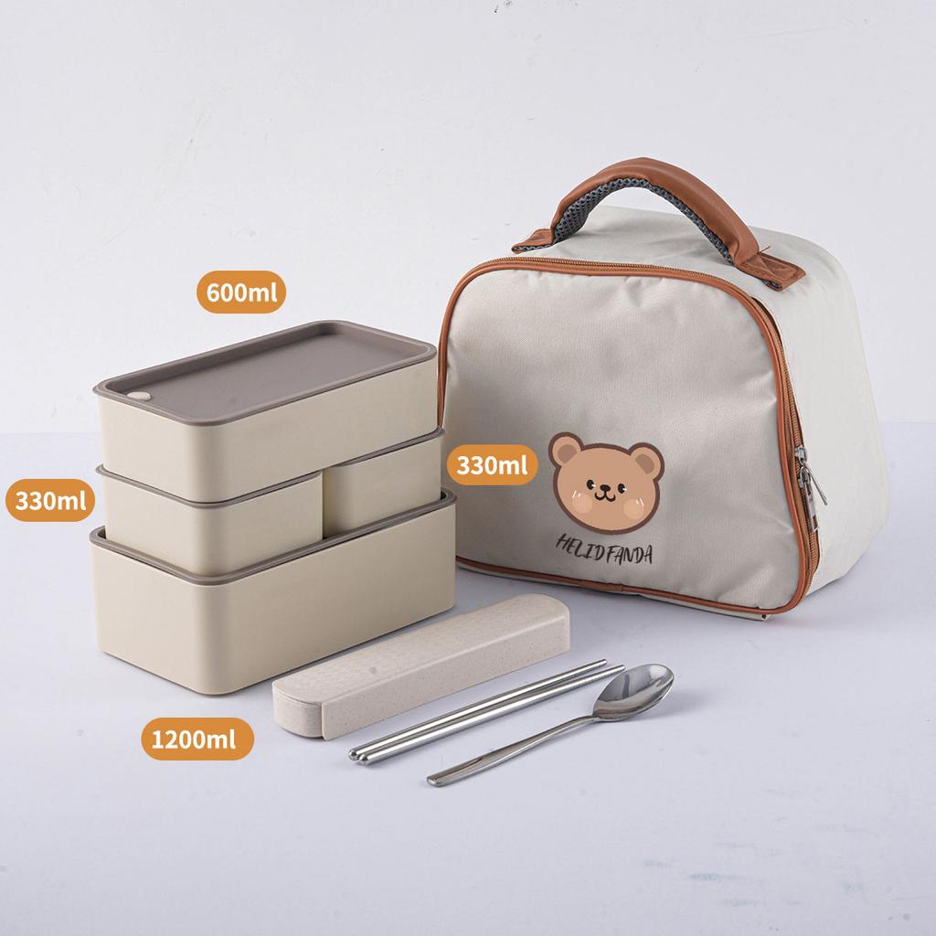 Plastic Lunch Box Picnic Portable Sealed Bento Boxes With Cartoon Straps Reusable Food Containers Microwave Safe