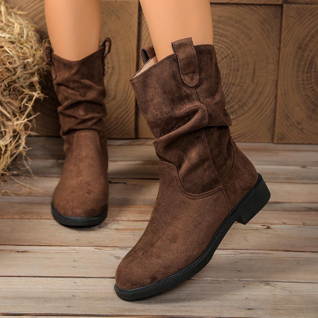 Women's Wide Width Roman Style Martin Shoes, Korean Fashion Pull-On Boots, European Comfort Ankle Booties Wholesale