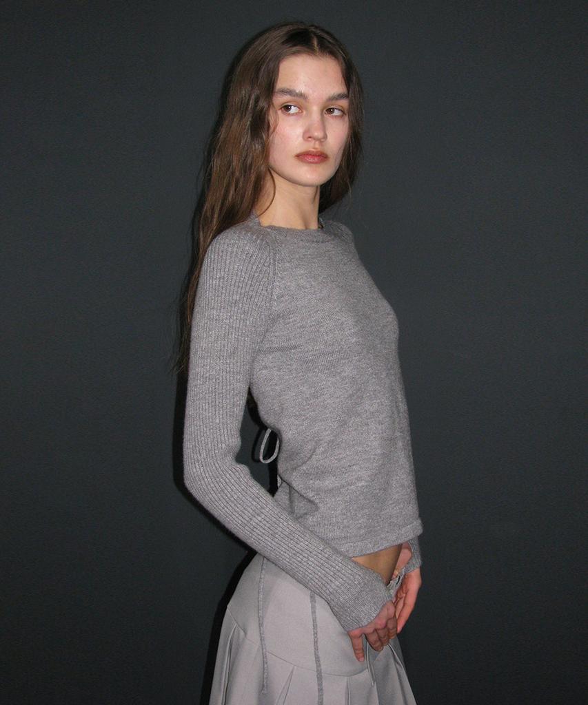 PARTIMENTO WOMEN Open Back Knit Top_Melange