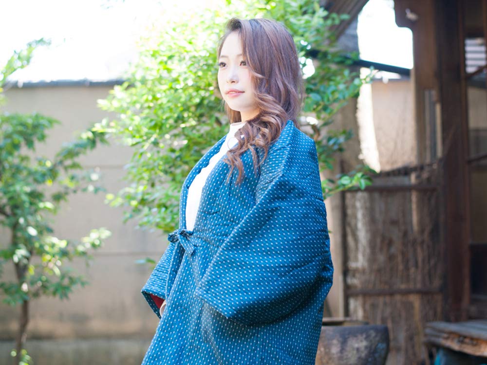 Hanten padded Tsumugi Standard Free Padded with Can be worn as a or Tanzen Wine Women's (Japanese jacket), Kurume-made, Japan, Cute, silk, size, size,