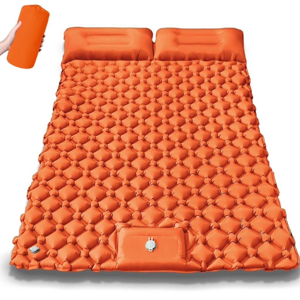 Inflatable TPU Camping Mat with Foot Pump - Portable & Foldable for Outdoor, Beach, or Picnic Use.