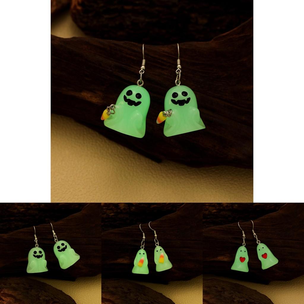 Adorable Glow In The Dark Halloween Earrings And Necklaces With Fun Ghostly Shapes