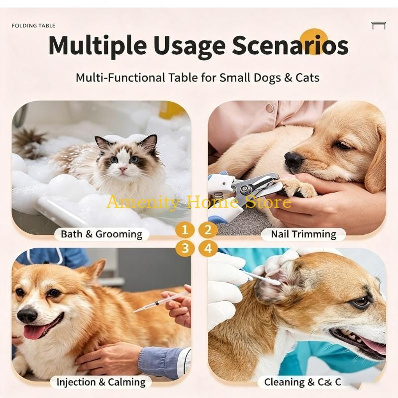 F26C Pet Dog Cats Cleaning Restraint Frame Grooming Stand Foldable Design Bathing Rack