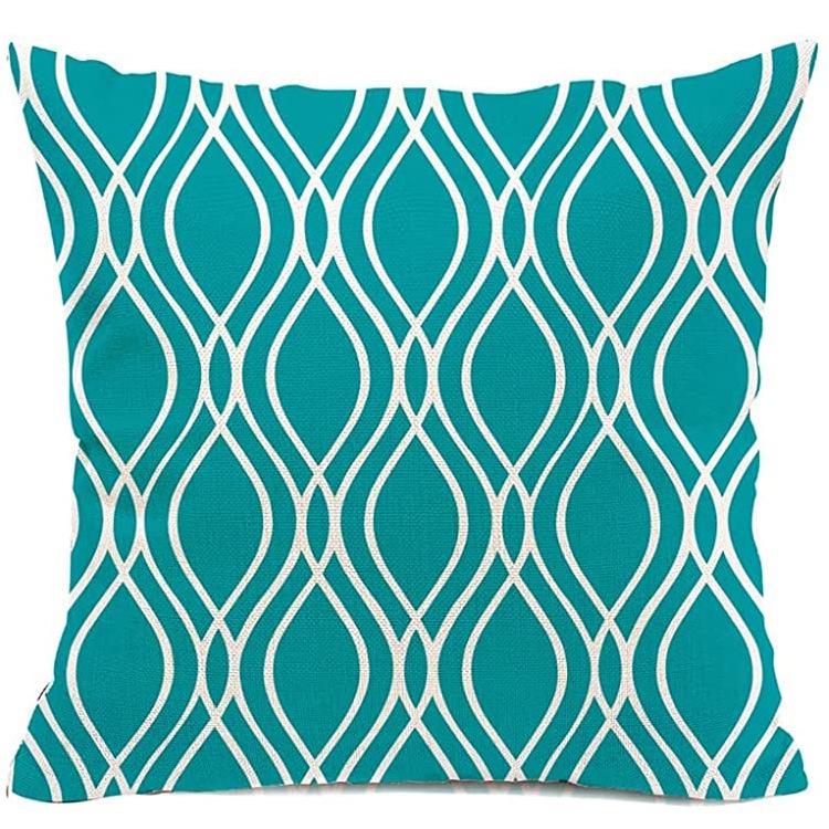 Striped Pillowcase Home Decoration Linen Pillow Cushion Waist Mat Sofa Pillowcase Geometric Abstract