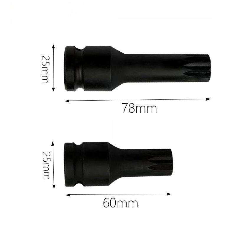 1/2" Pneumatic 12-Point Combination Bit Set Large Fly Socket Air-Powered M12-Point Heavy-Duty Screwdriver Bit
