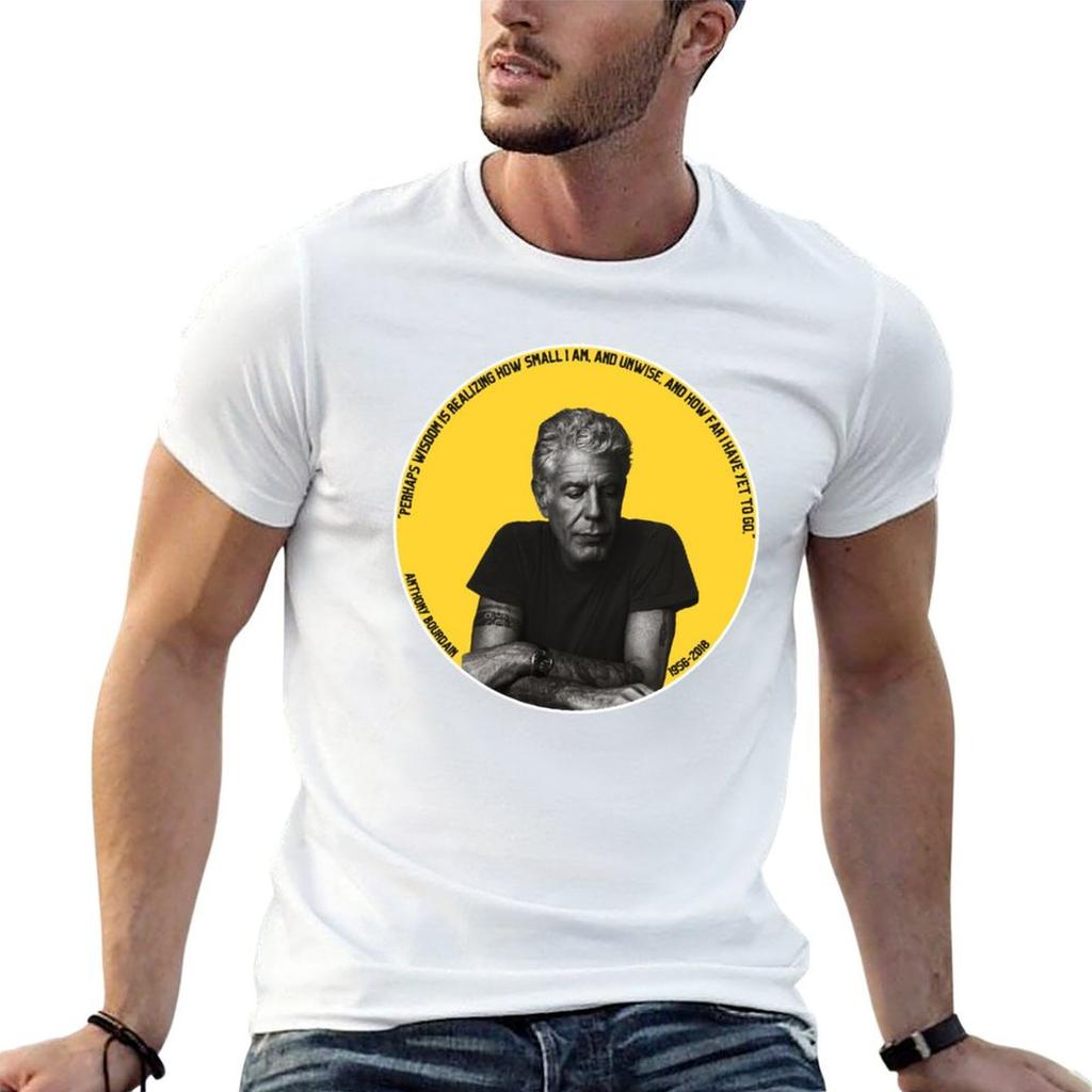 Anthony Bourdain Quote Sticker Tshirt Basic All Season Solid Tshirt