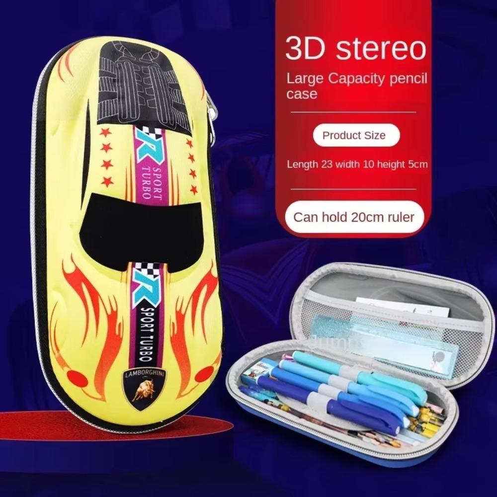 

Милий Дизайн 3D Гоночний Автомобіль Пенал EVA Сумка для Ручок Нова Коробка для Канцелярського Приладдя жовтий