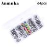 64-Piece Fisheye Bead Hole Lead Weight Set for Texas Rig Sea Fishing