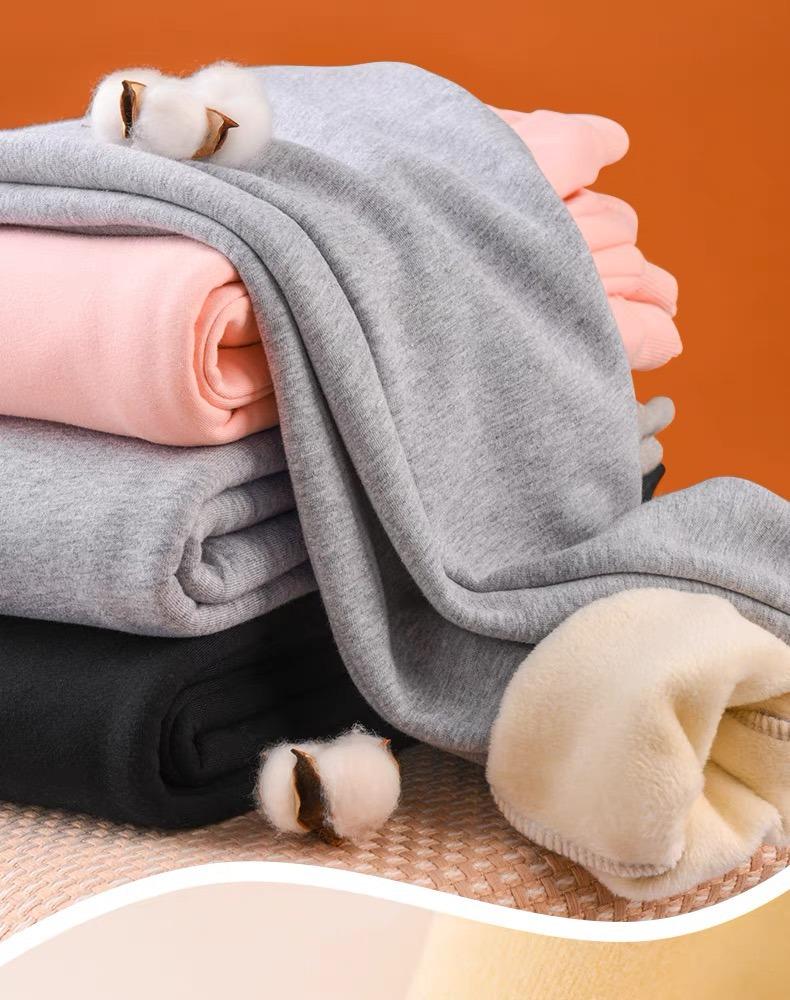 Girls' Fleece-Lined Winter Pants - Warm, Casual Ankle-Cuff Trousers for Autumn and Winter