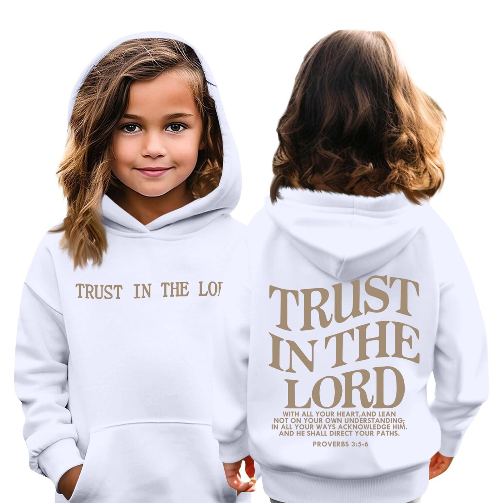 

Детская толстовка с капюшоном для мальчиков и девочек, модная принтованная толстовка с длинными рукавами и карманом 130 белый