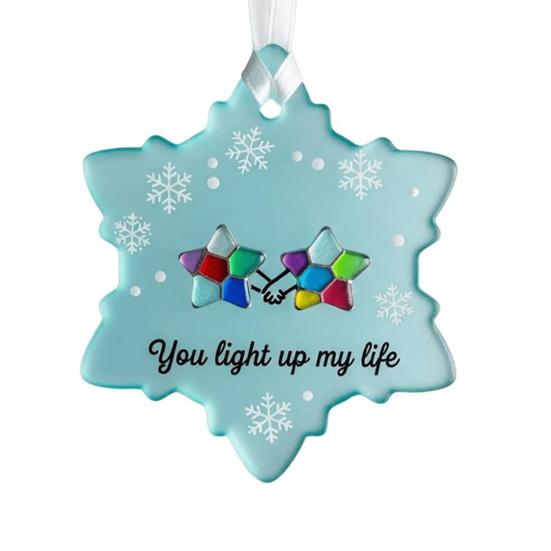 Yousheng Sea Glass Art Friendship Ornament Snowflake/Shell Shaped Christmas Tree Hanging Ornaments Handmade Sea Glass Art Friendship Keepsake for Best