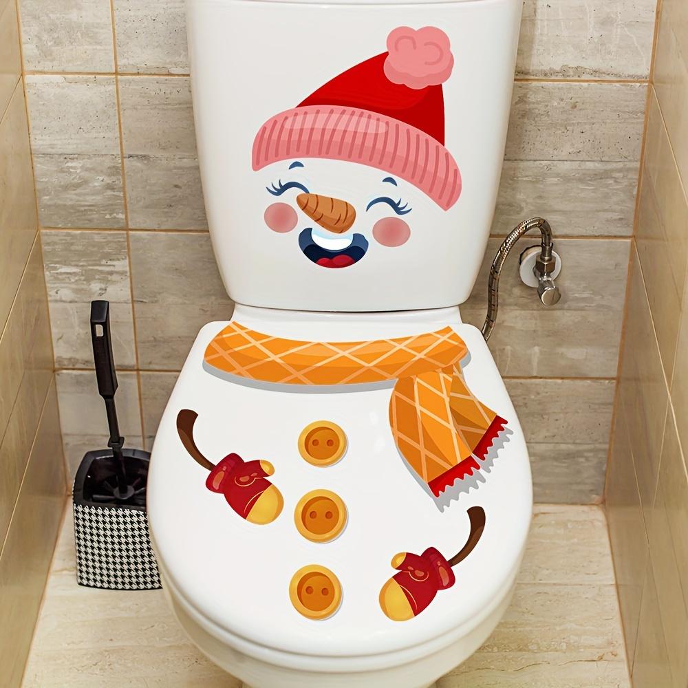Christmas Christmas Snowman Toilet Lid Decal Waterproof WC Removable Self-Adhesive Decor Household Stickers