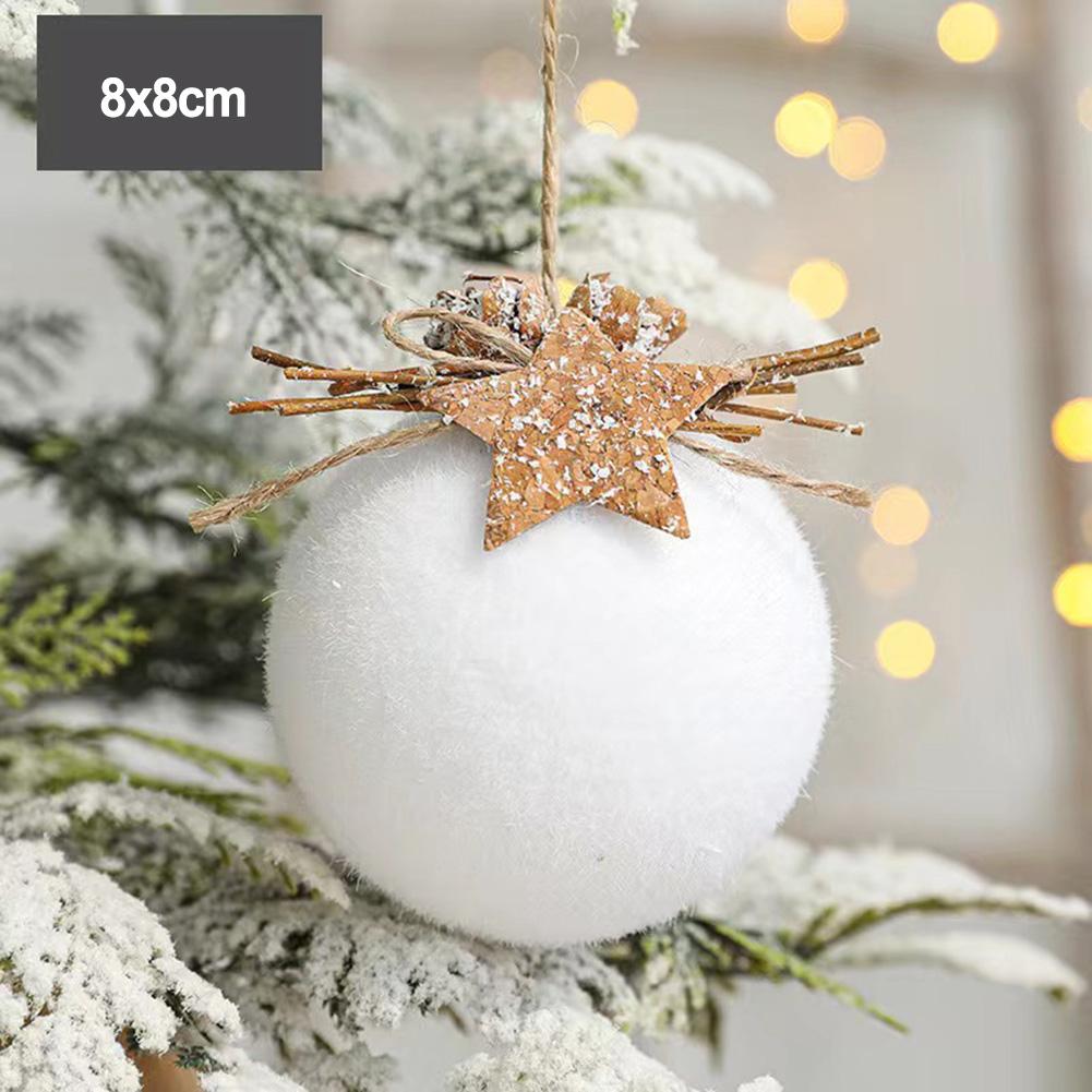 Christmas Hanging Ornaments Foam Ball White Snowflake Water Drop Bell Xmas Tree Decoration Pendant Winter Party Decor