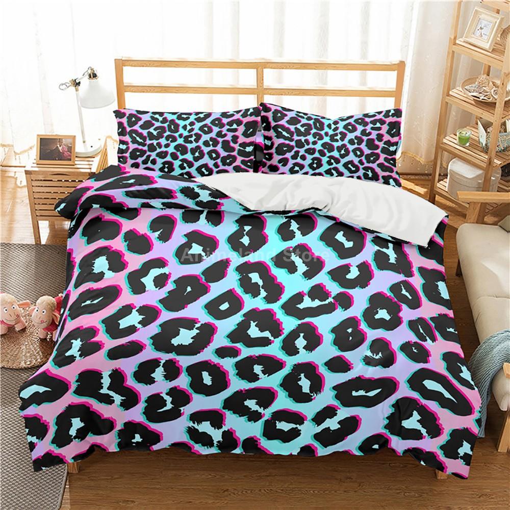 Cheap Zebra Leopard Red Black Bedding Set Duvet Cover Sets Comforter