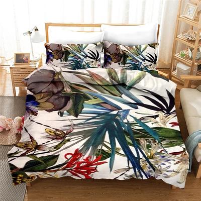 100% High Quality Duvet Cover Sets Tropical Rainforest Flowers Bedding Set Eu Double 200X200 Cm Queen King Bed Sets