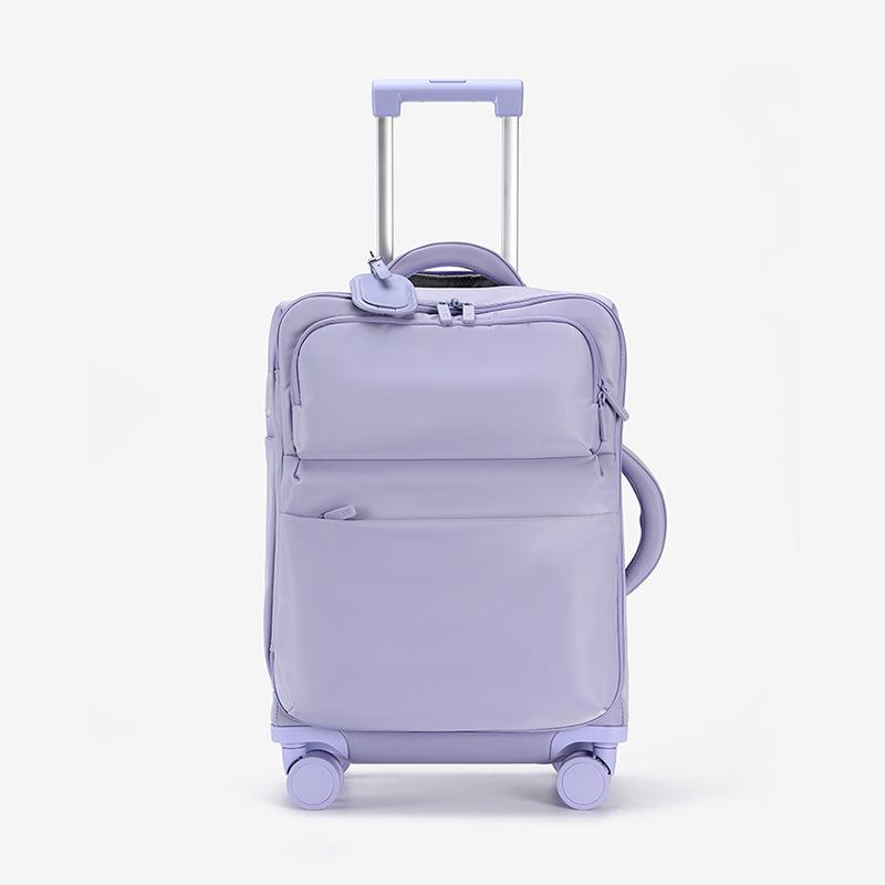 2025 Women's Ultra-Light Carry-On Luggage: 20-inch Fabric Suitcase with Lock, 24-inch Option Available.