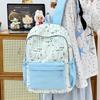 Schoolbag Korean Lightweight Small Fresh Backpack Schoolbag Junior High School High School Large Capacity Cute Girl Print College Style Backpack