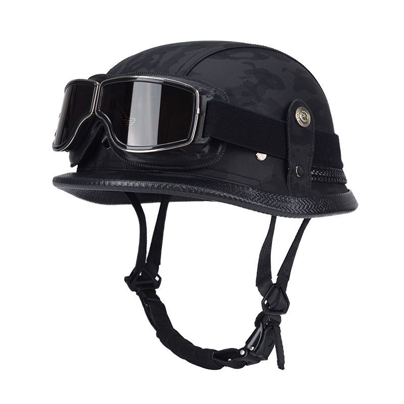 Pedal German Helmet Cruise Vintage Half Helmet Harley Men Motorcycle Helmet Locomotive Scaler Helmet Soldier Helmet Leather Helmet