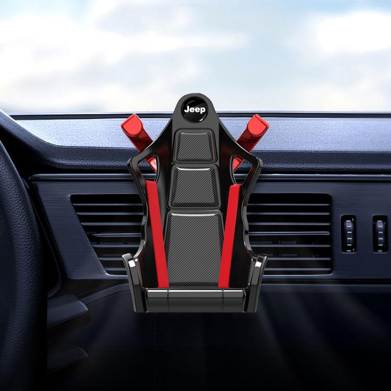 Racing Seat Shape Car Air Outlet Mount Shockproof Car Phone Holder Stand for Jeep Grand Cherokee  Wk2 Wj Wrangler Jl Compass Commander Car Accessories