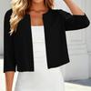 Damen Kurzer Cardigan Dreiviertelarm Lockerer Sitz Farbiger Bolero Jacke für Freizeitkleidung