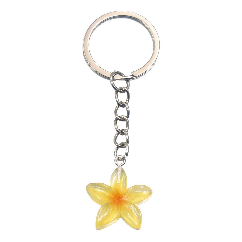6-Color DIY Resin Lotus Flower Pendants - Transparent Five-Petal Charms for Bags